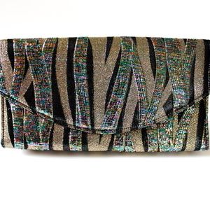 Sparkly Lamé vintage clutch evening bag
